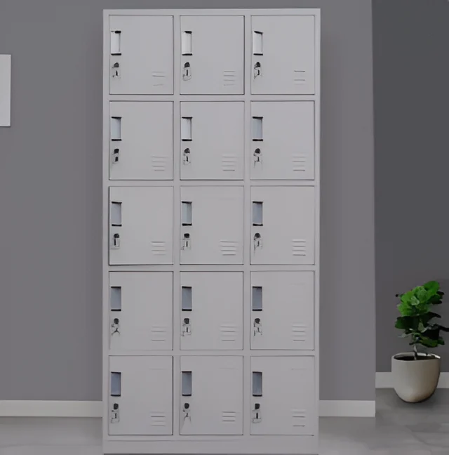 15 Locker Metallic Cabinet
