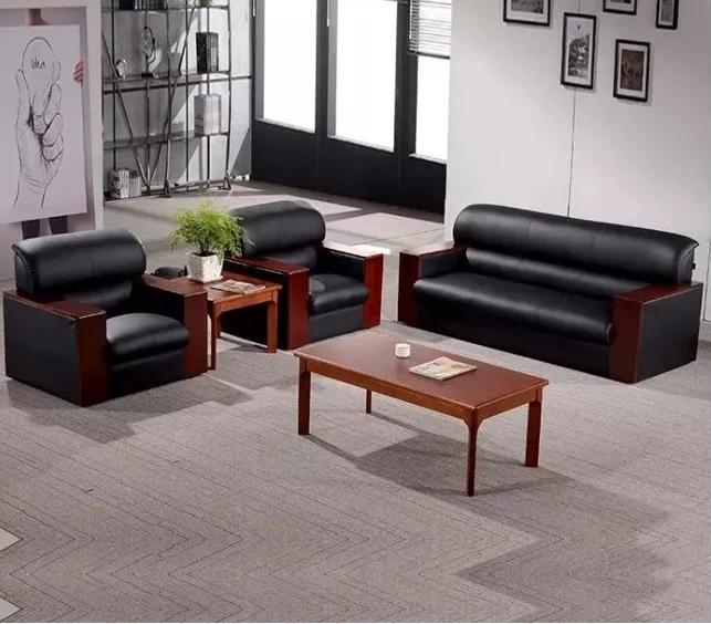 5 Seater Executive Sofa with Mahogany Armrest