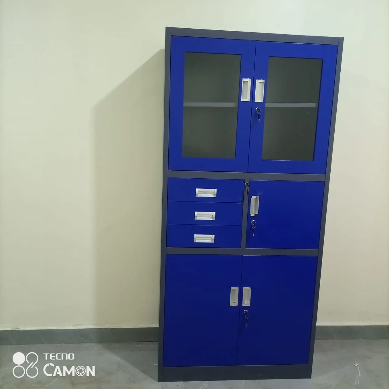 Blue Metallic Cabinet with Safe