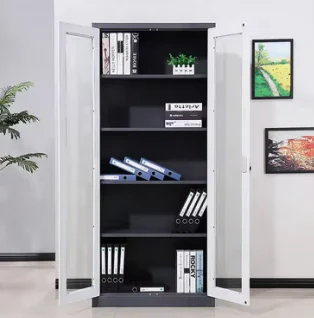 2 Door Full Glass Metallic Cabinet