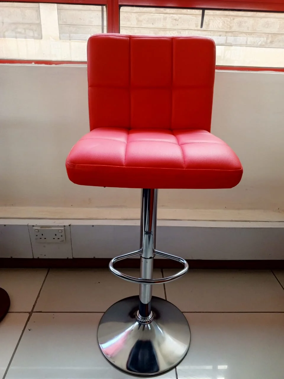 Red Swivel Counter Stool
