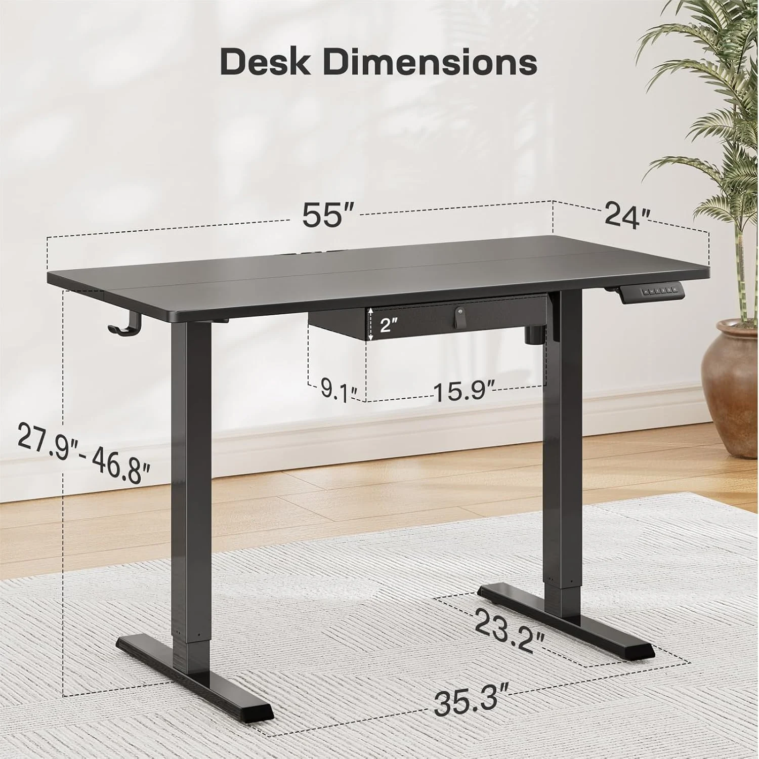 1.4m Standing Electric Table