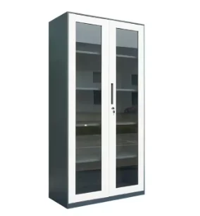 2 Door Full Glass Metallic Cabinet